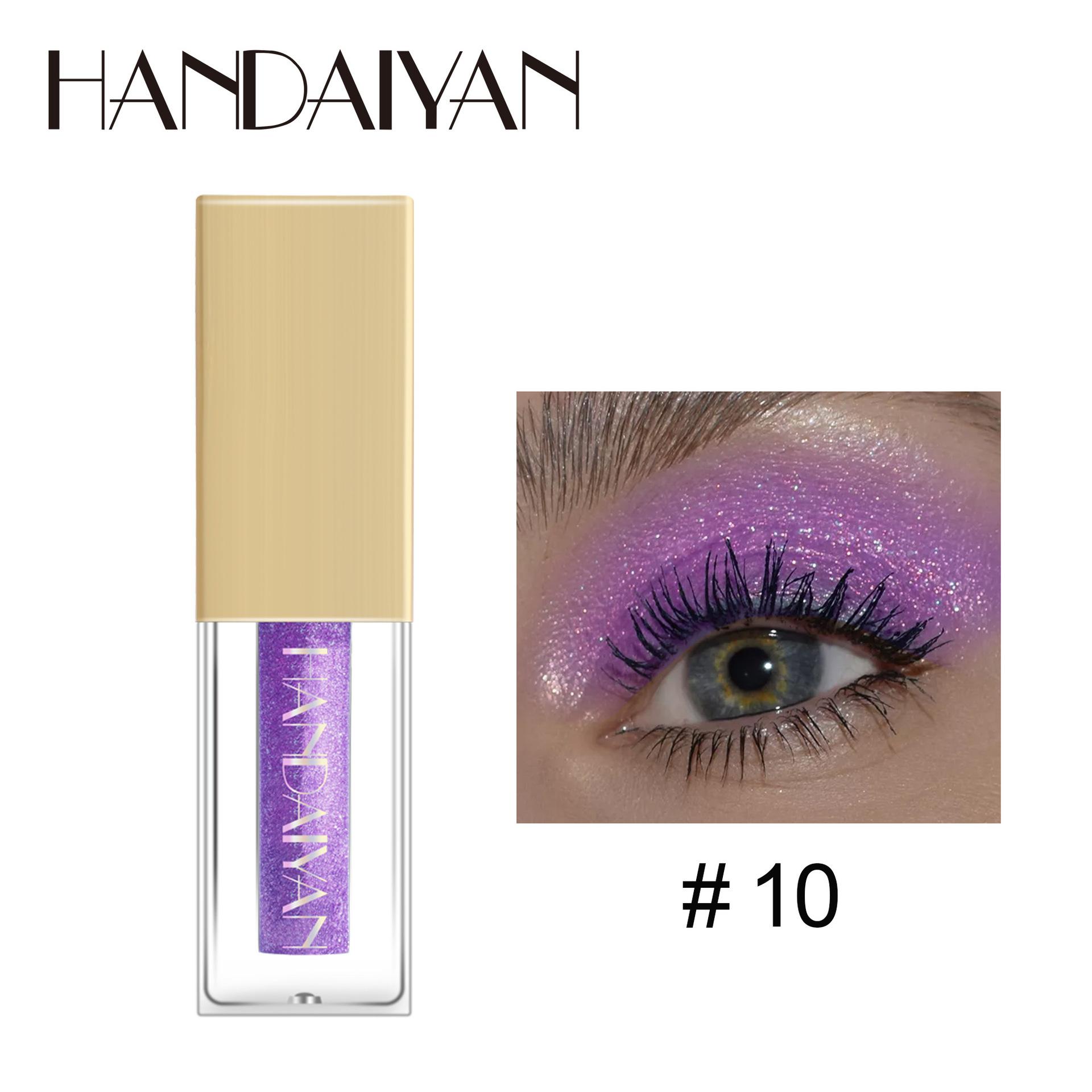 

HANDAIYAN Pearl Light Liquid Eye Shadow Liquid 12-цветная русалка Ji Ji Европейская и американская тонкая жидкость для теней для век 10