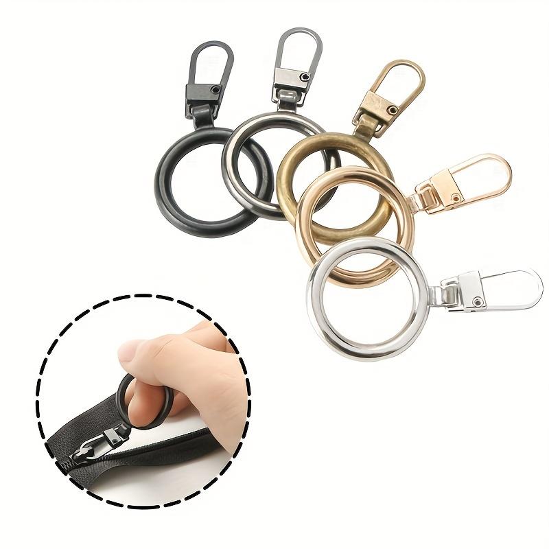 10pcs Metal Zipper Head Pull Tab Detachable Repair Down Jacket Bag Shoe Small Hole Special Zipper Head Pull Down Accessory