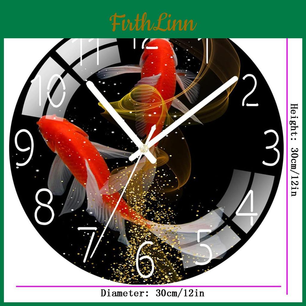 With Low Clock Wall Digital Noise 30cm12inch Goldfish Wall Clock Quartz Clock Quiet Silent Simple Clock For Home Decor Children Room