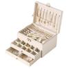 Classic Leather Jewelry Box With Multiple Layers For Elegant Storage Of Earrings Rings And Necklaces