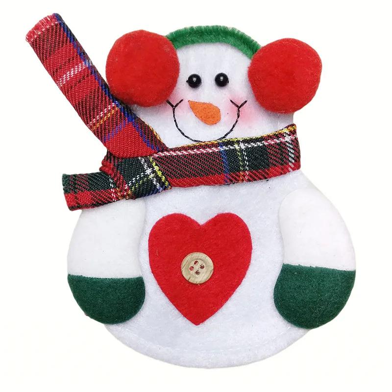 Christmas Decoration Supplies Restaurant Hotel Decoration Non-woven Old Man Snowman Christmas Knife and Fork Bag Tableware Set