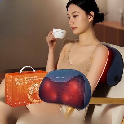 Massage Pillow, Hot Compress, Kneading, Electric Portable Multifunctional Massager, Household Car Neck, Waist, and Back Massager