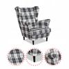 Fotel uszak Winston skandynawski Family Meble krata granatowo - biała