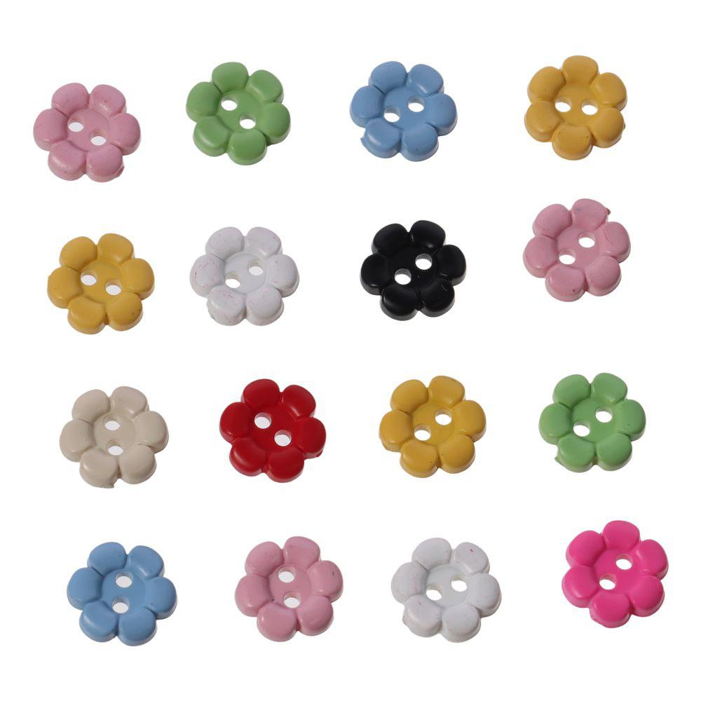 Multicolour Resin Flower Buttons Plastic Flower Buttons Sewing  Handmade Crafts Lovers