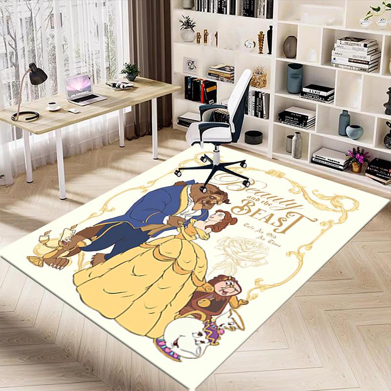 Beauty Beast Romance Carpet For Playroom Bedroom Living Room Sofa Home Decorkids Game Area Rug Nonslip Floor Mat