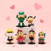 6Pcs/Set Anime Crayon Shin-chan Figurine Toy Funny Party PVC Collectible Model Decoration Doll Fans Birthday Gifts
