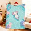 Cartoon Pink Axolotl Kawaii Blanket Soft Throw Blanket for Home Bedroom Bed Sofa Picnic Travel Office Rest Cover Blanket Gift
