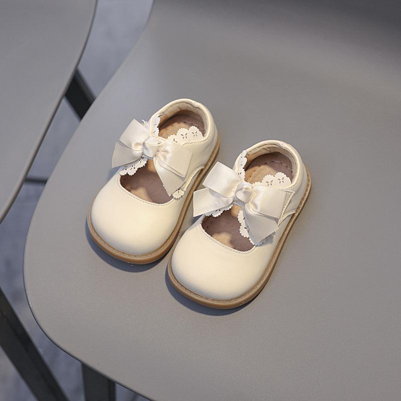 Fashion Girls' Shoes British Style Kids Leather Shoe Soft Soled Girls Leather Shoes Nonslip Child Shoes Simple Girl Casual Shoe