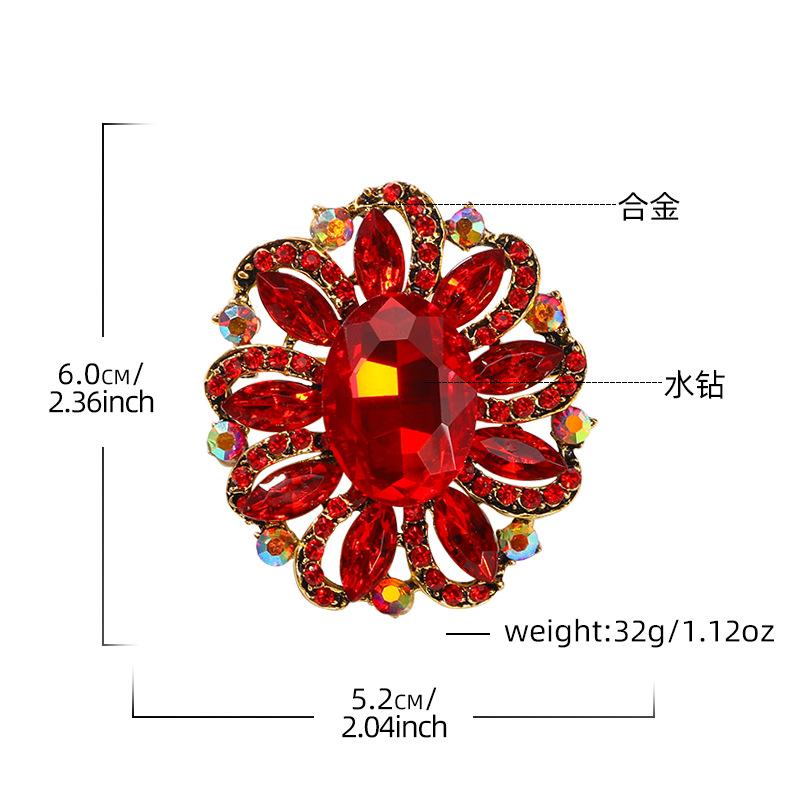 Fashion Creative Brooch Alloy Diamond Diamond Flower Crystal Glass Women's Clothing Accessories Corsage