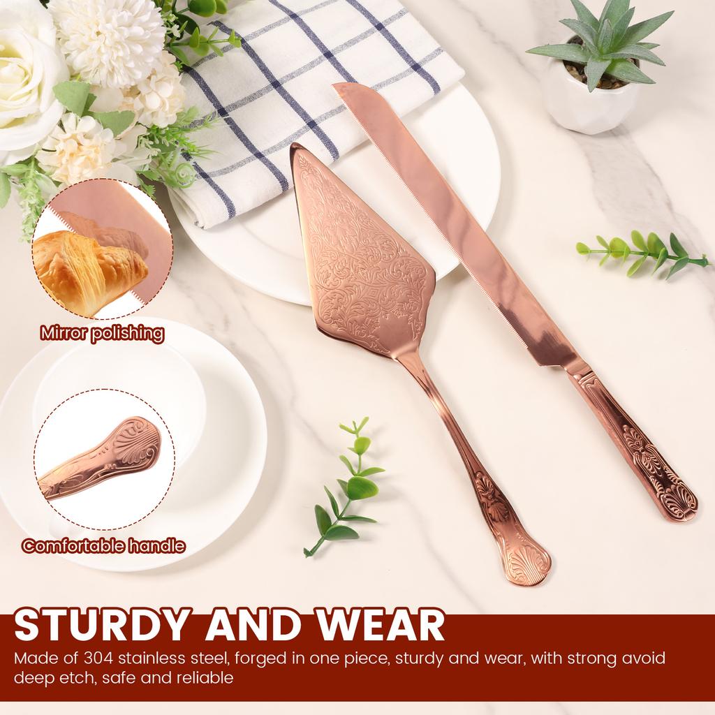 Tårt Skärset för Bröllop Elegant Tårtkniv och Serveringsset Tårtskärare Pajspatel för Födelsedag Årsdag Jul