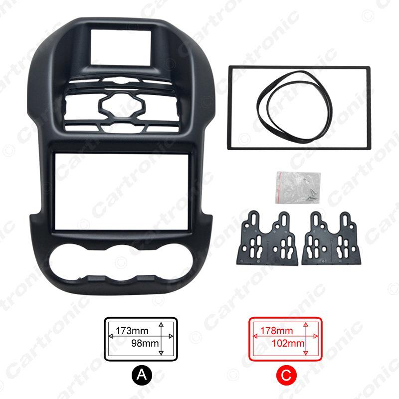 Ford Ranger Premium 2DIN Audio-Visual Mod Frame: Double DIN Car Audio DVD Panel Bracket