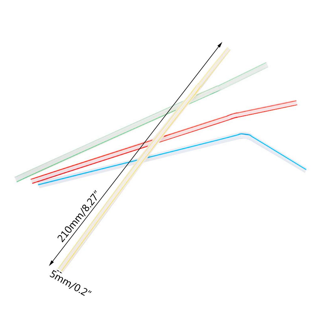 Set of 100 Colorful Bendable Plastic Straws Throwaway Straws Durable Drinking Straws Plastic Material for All Occasion