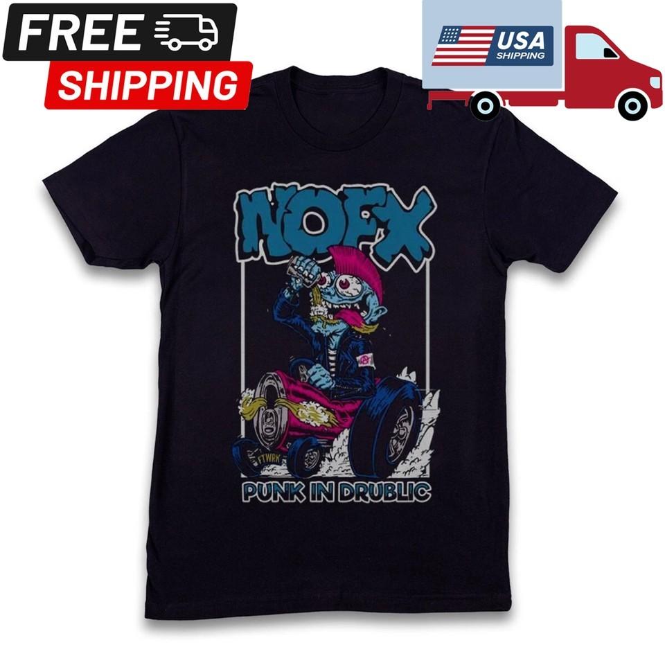 HOT NOFX Punk In Drublic Tour Unisex Black Cotton Tshirt Size S5XL Unisex T-Shirt M