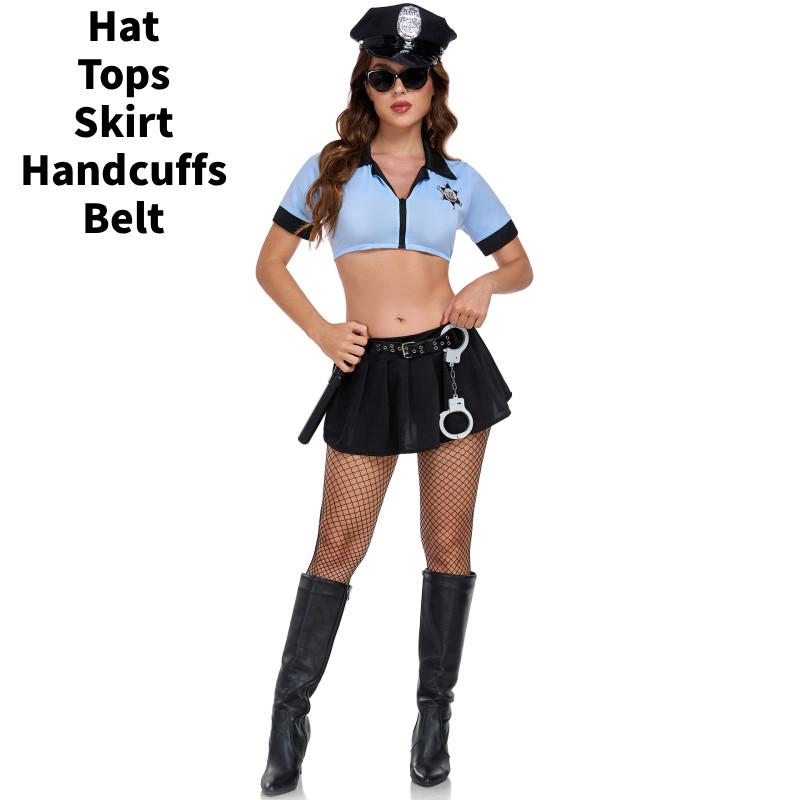 Costume Police Sexy For Women Halloween Roleplay Cop Uniform Outfit Lingerie