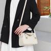 Women Lindy Style Handbag, Retro Rotating Lock Crossbody Shoulder Bag, Multi Pocket Portable Top Handle Purse, Casual Daily Work Travel Leather Bag