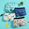 Four-Pack Boys' Pure Cotton Boxer Briefs: Small, Medium, Large Cartoon Underwear