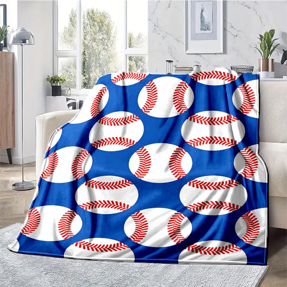 Baseball Theme Printed Blanket - Perfect for Couch, Bed, Travel & Outdoor Use | Machine Washable, Cozy & Durable.