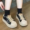 Fashion Explosive Thick Sole Increase Tide Brand Lace-up Casual Women's Shoes 2024 Niche Design Sense Board Shoes