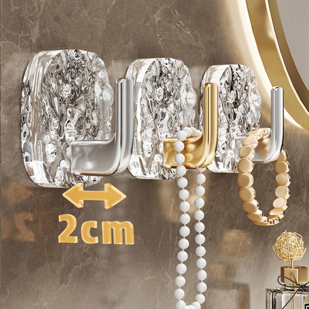 4 pcs Transparent Bathroom Hooks Self Adhesive Towel Rack Coat Hanger  Door Organizer