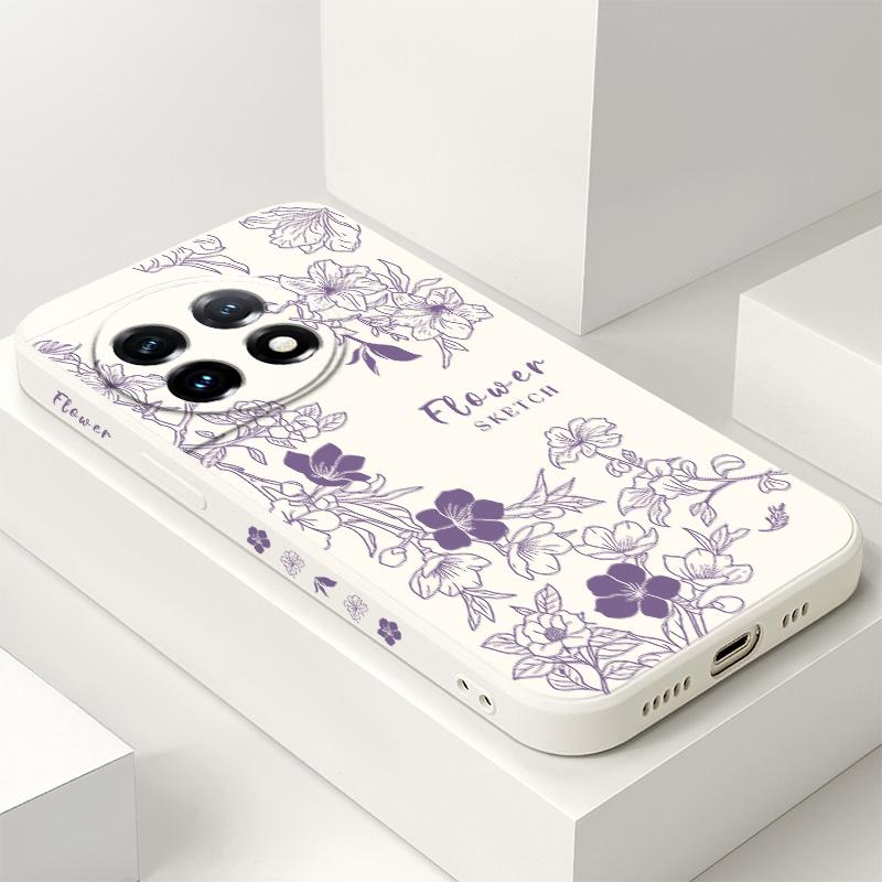 Line Morning Glory Phone Case For Oneplus 13 13R 12 12R 11 11R 10 10R 10T 9R 9RT 9 8T 8 7 7T Pro 5G Liquid Silicone Cover