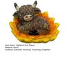 Flower Highland Cow Figurine Cute Spring Highland Cow Statue in Flower Base Resin Farmhouse Desk Decoration for Home Garden Kitchen Office