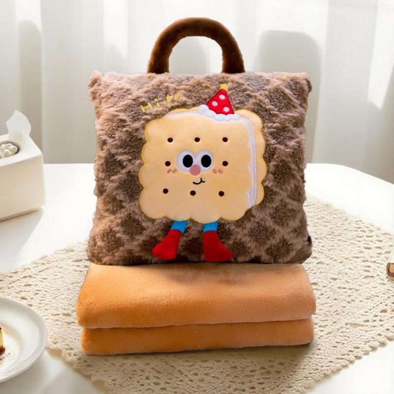 Cartoon Portable Pillow Quilt 2-in-1 Pillow Blanket Office Nap Pillow Car Folding Dopamine Pillow
