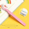 Stainless Steel Colorful Straight Curved Tweezers Pink Blue Purple DIY 1.0mm Eyelash Tweezers Nail Art Rhinestones Picking Tool