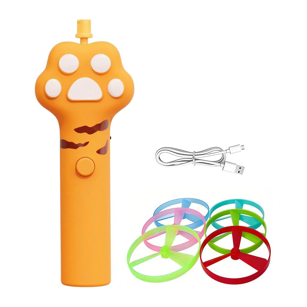 Electric Cat Toy with 6 Flying Discs Rechargeable Cat Chase Toy Flying Disc for Indoor Outdoor Yard Cats Dog