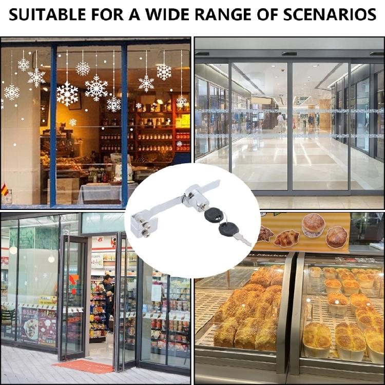 2Pcs Sliding Closet Showcases Security Lock with Key Glass Door Lock Replacement Ratchets Lock Easily To Install