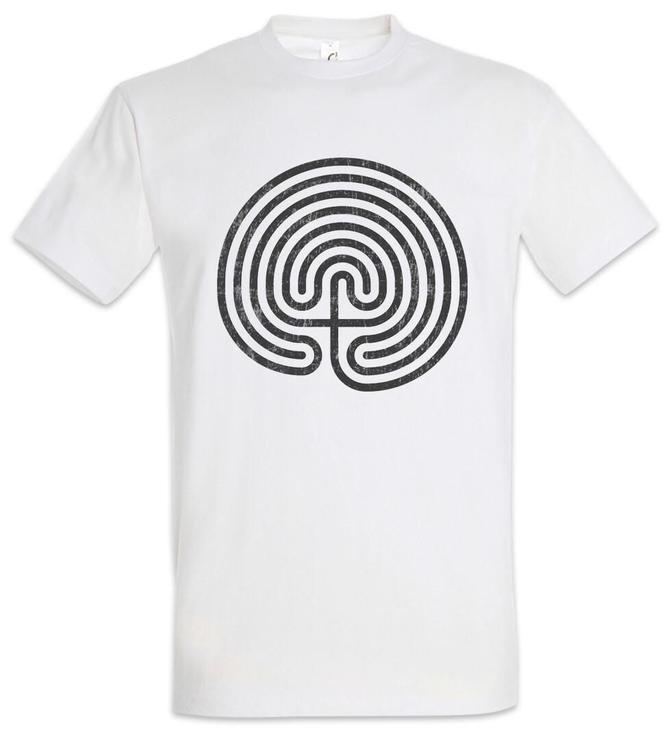 Cretan Maze T-Shirt Mens Womens Tees Top Maze Mystic Hypnosis Hypnotize Spiral Symbol Circle 4XL