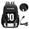Football Star Peripheral Backpack Fashion Teen Usb Backpack Campus Student School Bag