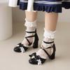 Spring New Lolita Princess Sandals Women's Summer Sweet High Heels Thick Heel Girl Lo Shoes with Skirt