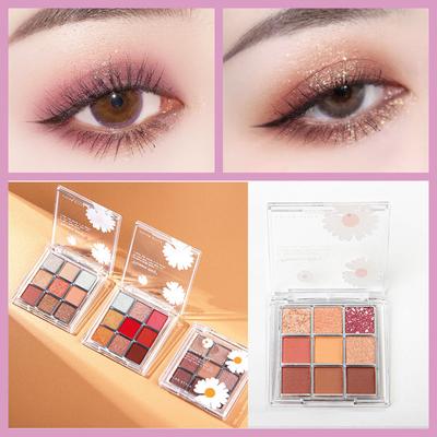 Transparentní 9barevná paleta očních stínů s matnou perleťovou barvou Earth Cosmetic Beauty