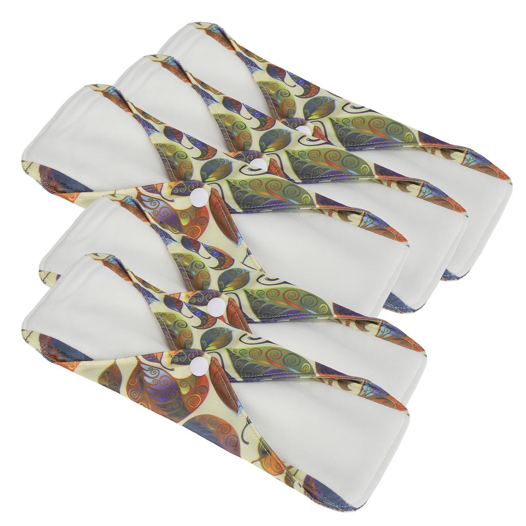 5pcs Washable Menstrual Pads Breathable Pure Cotton Resuable Sanitary Towels Menstrual Absorbent