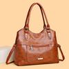 Large Capacity Soft Leather Minimalist Casual Tote Bag for Ladies