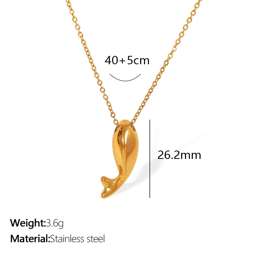 Кулон в виде дельфина, маленькая рыбка, ожерелье с китом, женский Douyin, такая же простая цепочка на шею из титановой стали с золотым покрытием, персонализированная.