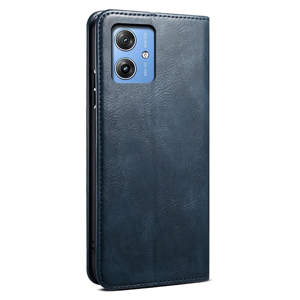 For Motorola Moto G55 5G Case Crazy Horse Texture Waxy Leather Wallet Stand Phone Cover