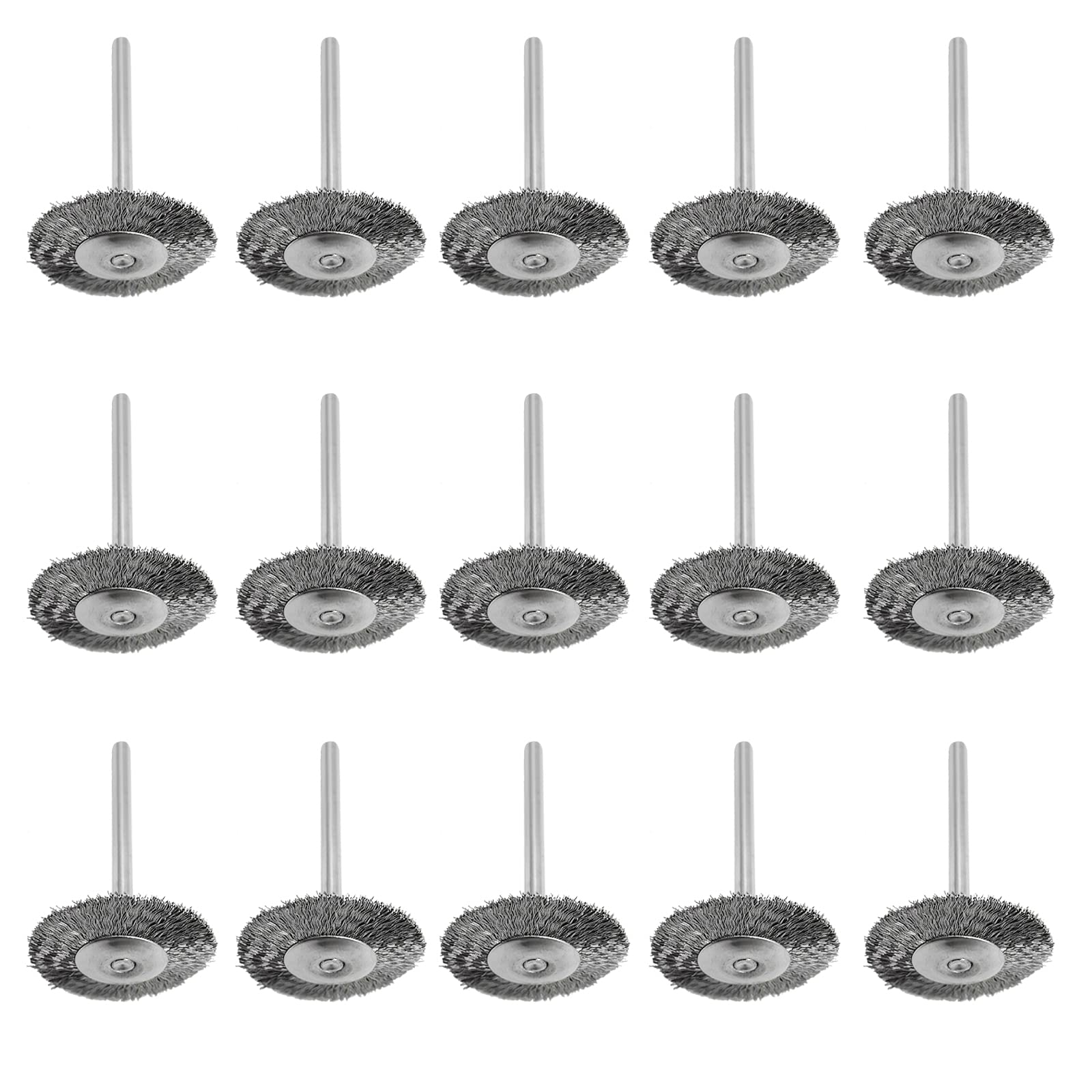 

Набор из 15 щеток из нержавеющей стали 25 мм, Т-образной формы с ручкой 1/8 , полировальный круг, вращающийся инструмент для полировки поверхности, очистки, удаления заусенцев