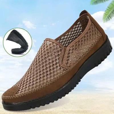 Pantofi de vară pentru bărbați, pantofi leneși, vechi, din pânză de Beijing, pantofi din plasă, pantofi de lucru, antiderapanți, sandale casual cu fund moale și respirabil