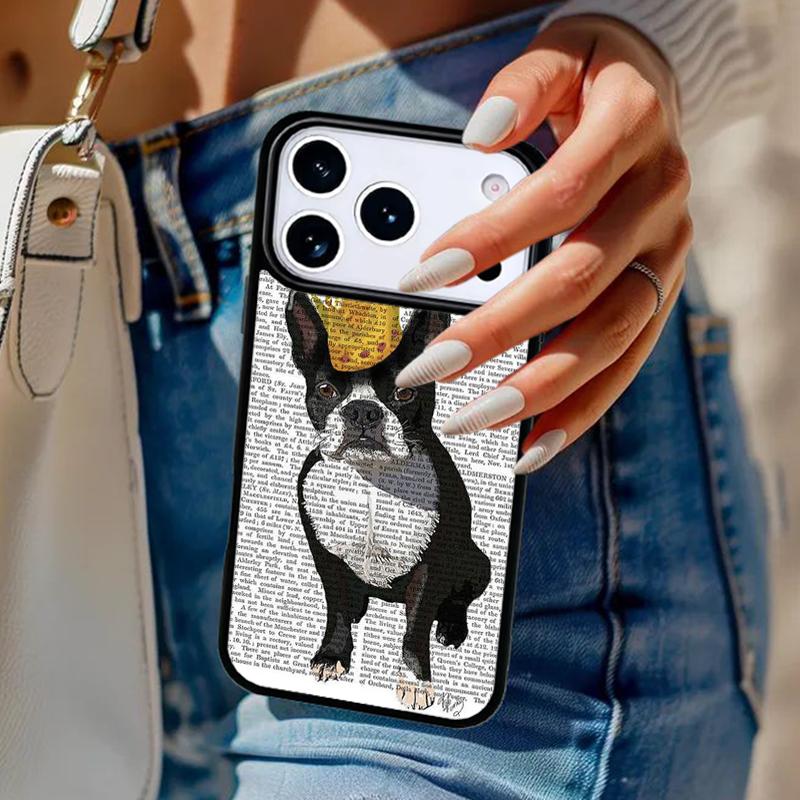 Boston Terrier Dog Soft Phone Case For iPhone 17 Air 14 15 13 12 Max Cover For Apple 14 15 16 16e 11 Pro Max Plus Coque