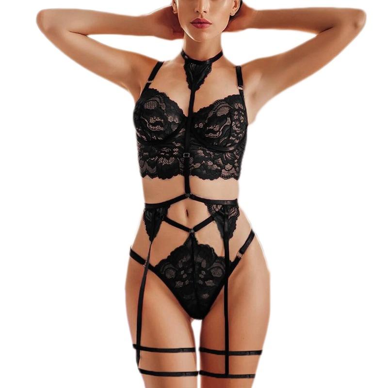 New Sexy Underwear Women's Sexy Lace Straps Three-point Set 100