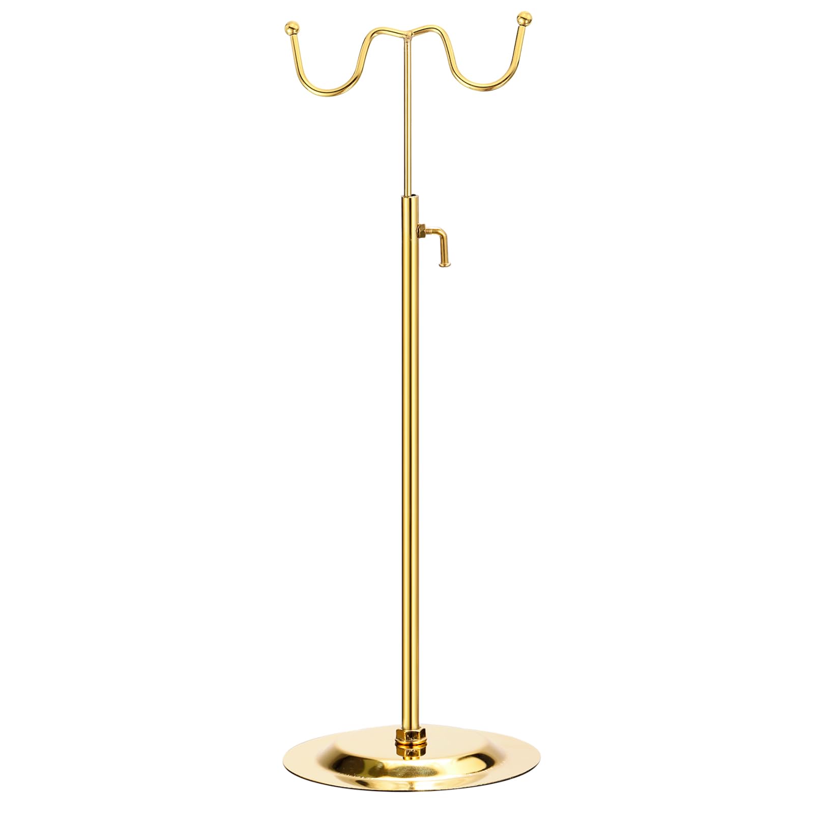 

uxcell Подставка для демонстрации сумок Набор из 2 штук Регулируемый настольный двойной крюк Металлический держатель для сумок для розничного бутика Золотой золотистый