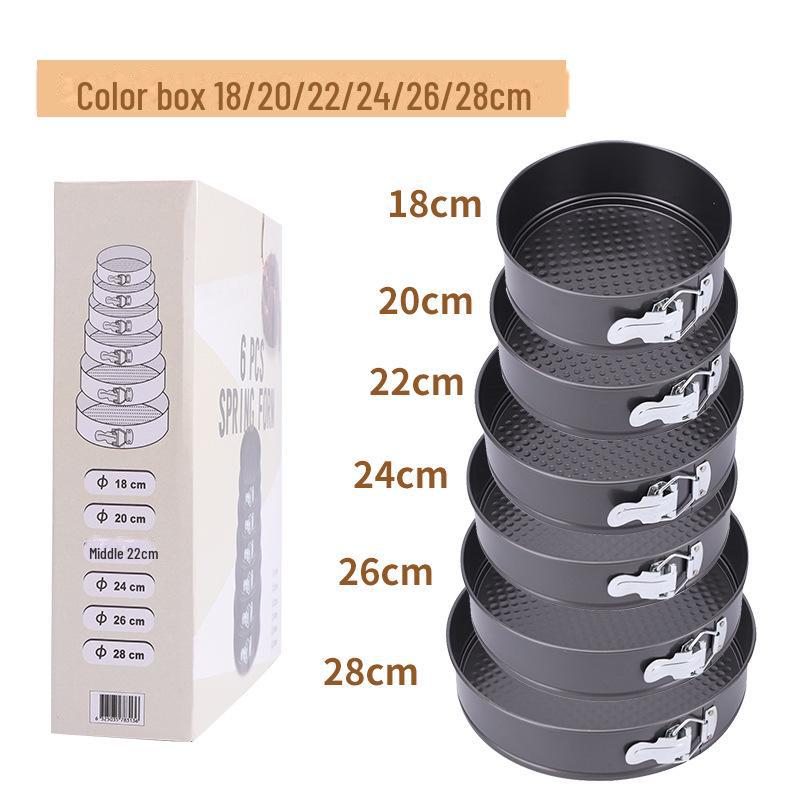 Cross-Border Cake Mold: Round/Square, Non-Stick, High Temp Resistant, Easy Clean, Removable Bottom, Secure Buckle