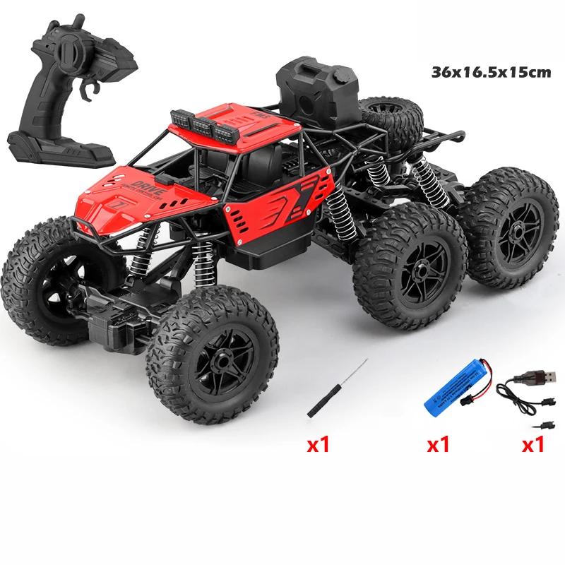 1: 18 Six Wheel Drive Rc Car Cross-Country Climbing Spray Racing Car Remote Control Electric Car Fall Resistant Boy Toy Gift