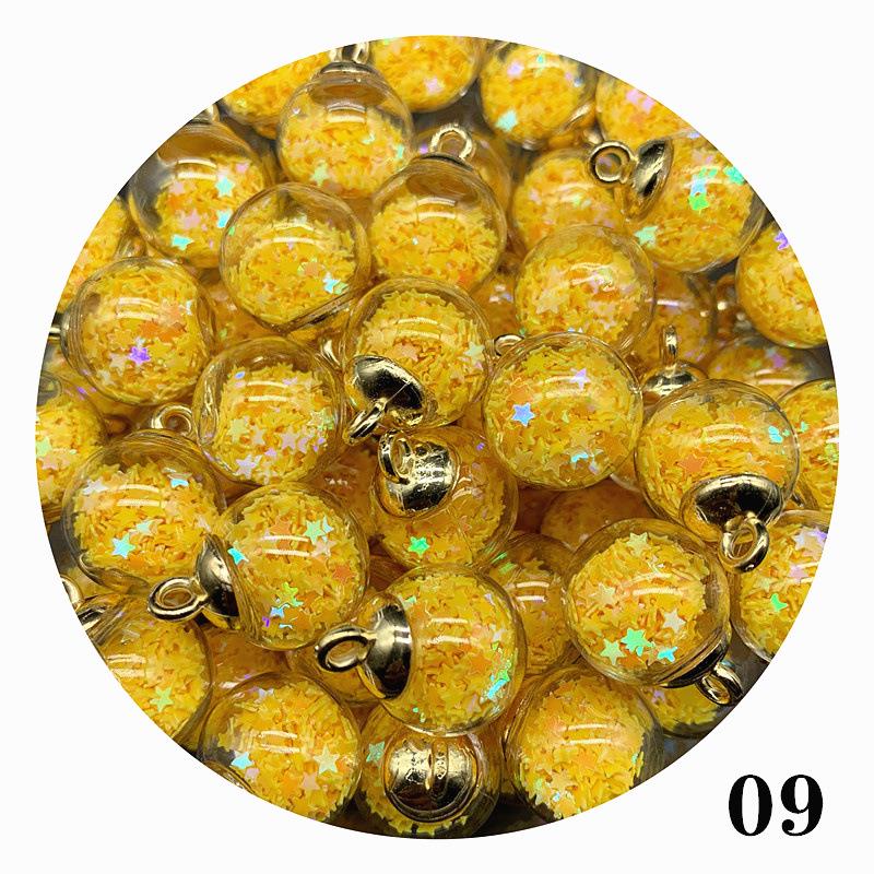 Star Sequin Glass Ball Pendant for Nail Art, Necklaces, Hair Accessories & Keychains