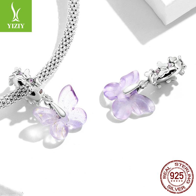 Glazed Butterfly Diy Bracelet Beaded, Dream Girl Sterling Silver Pendant Accessories Scc2087