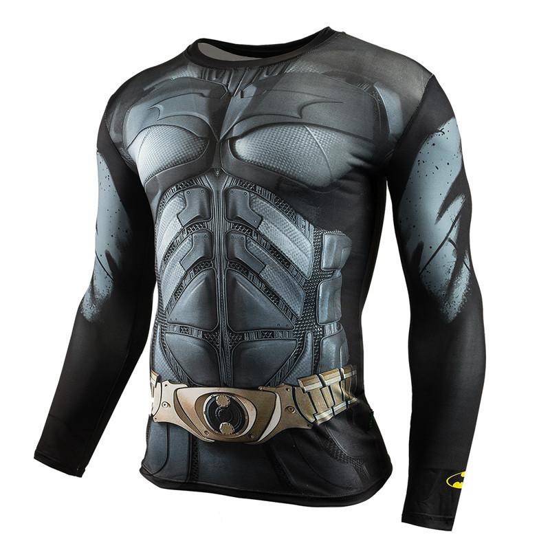 T-shirt Imprimé Numérique 3D Super-Héros Manches Longues Thème Halloween Fête Costumée Tenues de Jeu de Rôle pour Homme