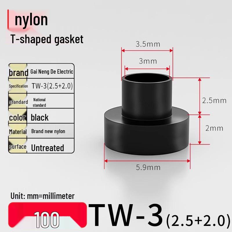 T-förmiger Nylon-Kunststoff-Dichtungsring und Schraubwellenhülse (Für dich: M2-M35)
