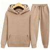 Men's Autumn/Winter Casual Hooded Sweatshirt & Long Pants Set for Fitness and Running.