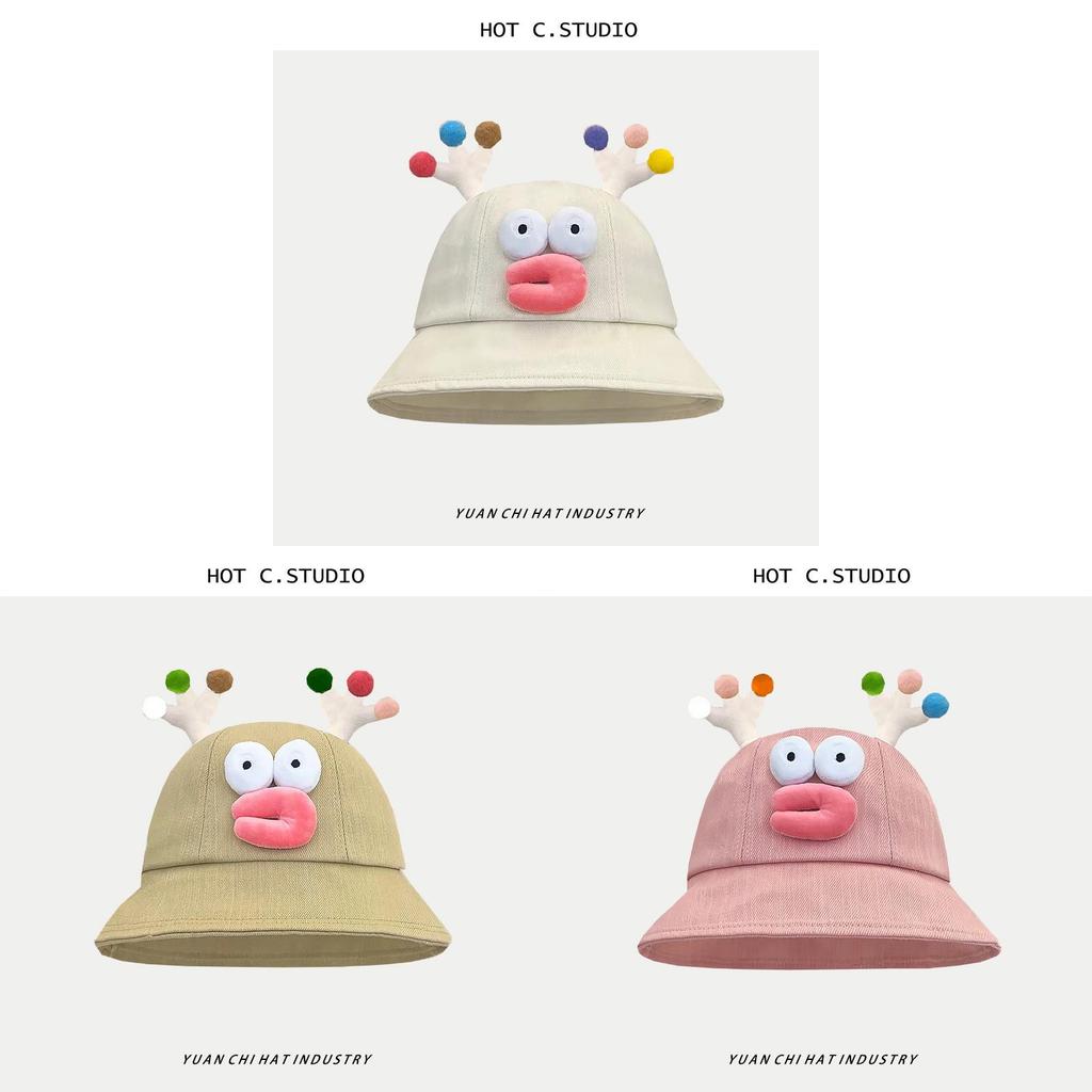 Cartoon Cute Sausage Mouth Fisher Hat With Sunshade For Spring And Autumn Casual Wear